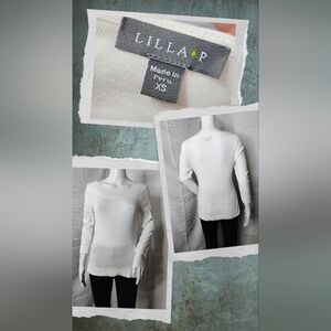 Lilla P Ivory White Long Sleeve Top